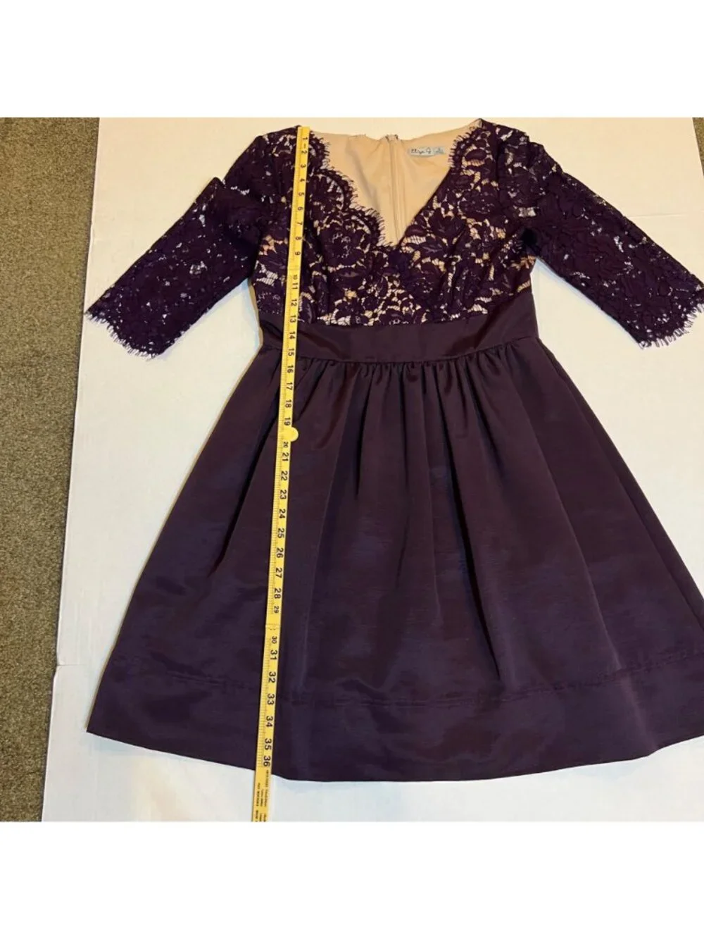 Eliza J Women’s Dress Size 10 Lace Bodice Full Skirt Purple